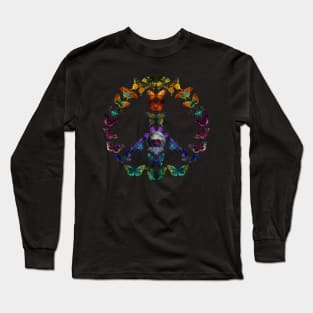 Butterfly Peace Symbol, Save the Animals Long Sleeve T-Shirt